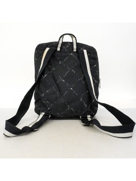 Chanel Backpack Vintage Travel Nylon Black Silver main image 7